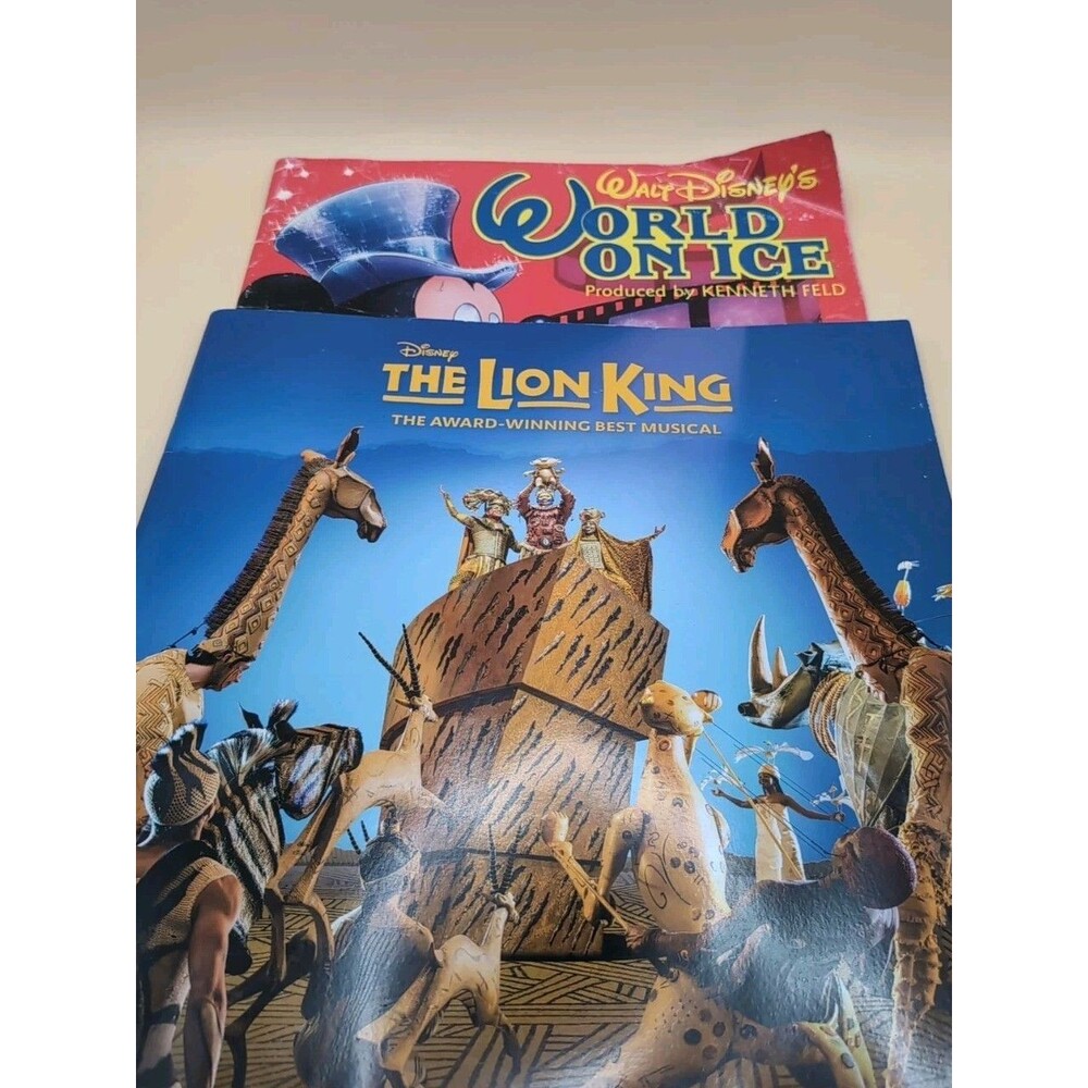 Vintage Walt Disney's World on Ice Mickey Mouse & Lion King Lot Of 2 Programs